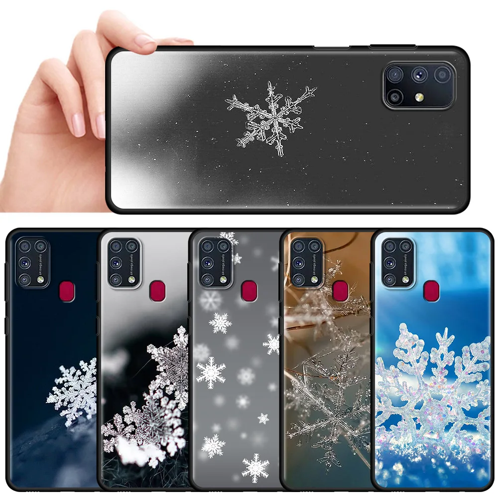 

New Hot Christmas Snowflake Lifelike Mobile Phone Case For Samsung Galaxy A50 A70 A10 A30 A20e A20s M31 M31s M30s M11 Back Cover