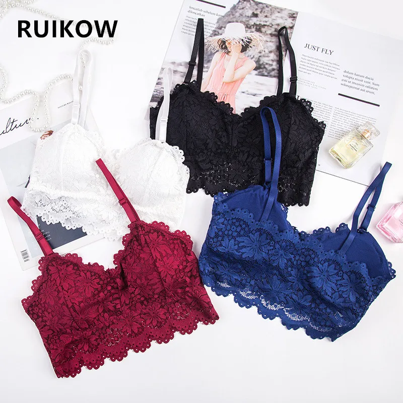 

Sexy Pure Lace Flower Girls Push Up Crop Top Women Free Size Bottoming Bralette Underwear With Dress Full Cup Bra Brassie Female