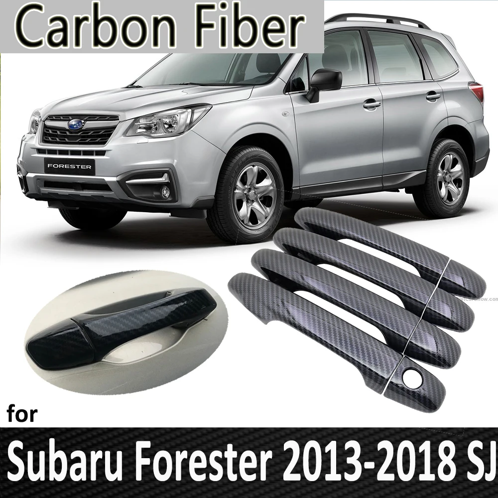 Черное Углеволокно для Subaru Forester SJ 2013 2014 2015 2016 2017 2018 крышка ручки двери наклейка