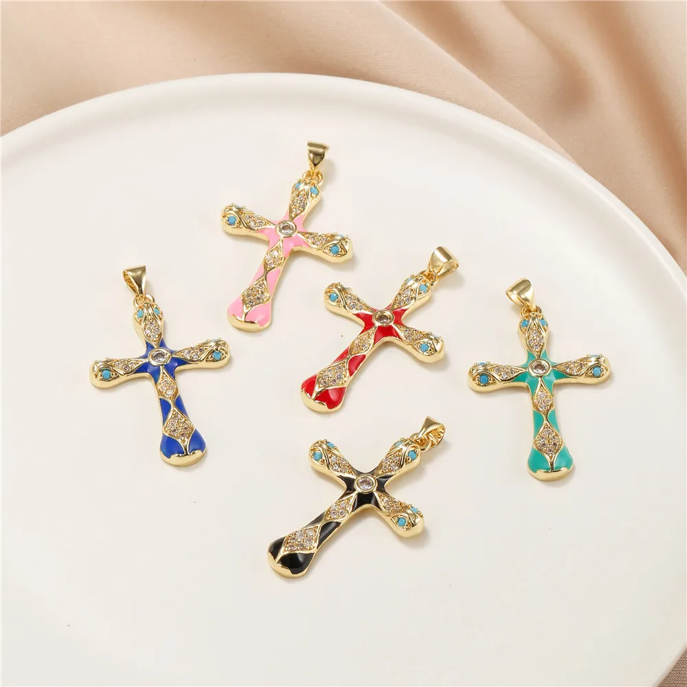 

1pcs/lot 40*24mm 5 Color Cute Enamel Snake Cross Charms For Pendants of Necklaces Bracelets DIY Jewelry Making Accessories