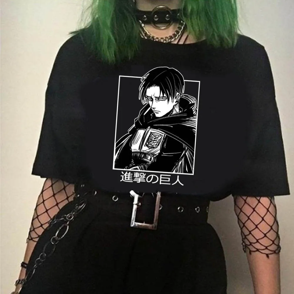

Cute Anime Women's T Shirt Hip Hop Gothic Attack on Titan Tee Shirt