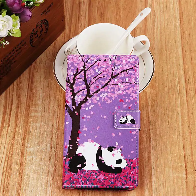 Cute Panda Patterned PU Leather Flip Wallet Case Cover on sfor Samsung S8 Plus S10 S10e S9 J4 J6 2018 Cards Holder Phone Coque | Мобильные