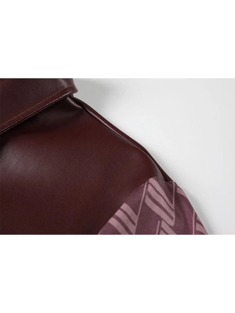 Рубашка-поло женская с принтом шикарная однобортная уличная одежда из экокожи в