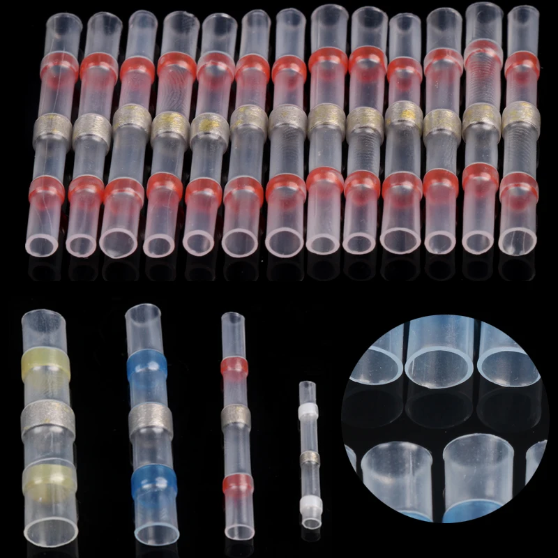 100 шт. водонепроницаемые Термоусадочные соединители для проводов|butt connectors|heat shrink