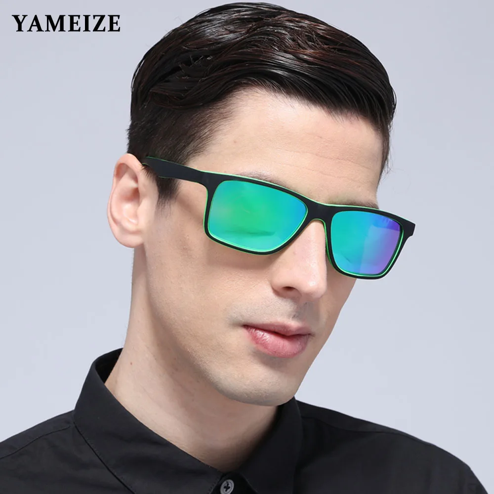 Мужские солнцезащитные очки YAMEIZE квадратные поляризационные для мужчин и женщин