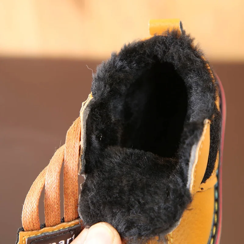 Детская одежда для мальчиков Ботинки Мартенс Зимние теплые бархатные зимние