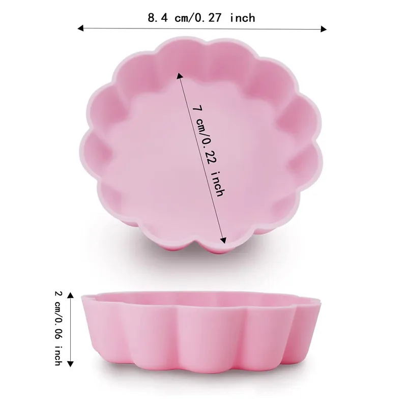 

8pcs Mini Tart Pan Sets Silicone Pie Pans Cupcake Pan Molds for Cheese Cakes Desserts Pudding Fruits Pie Pastry Snack Egg Tart