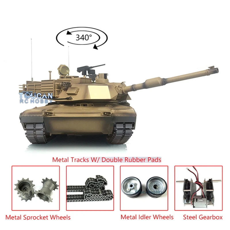 Henglong 1/16 TK 6 0 S Модернизированный M1A2 Abrams RTR RC Tank 3918 Metal Tracks W/ Rubbers