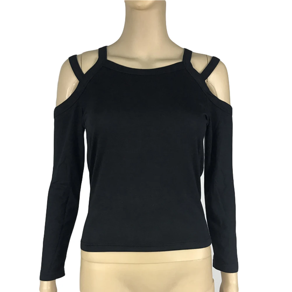 Модная женская пикантная трикотажная футболка с длинным рукавом облегающие