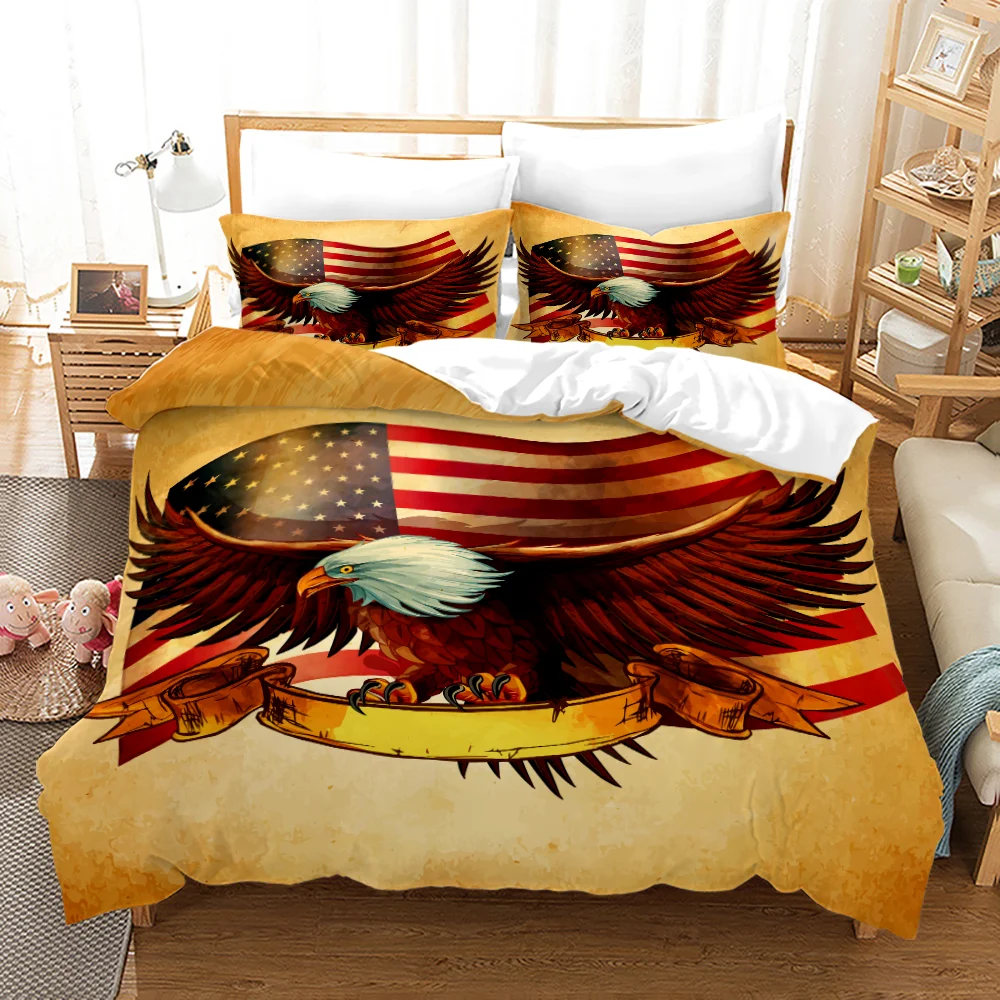 American Flag Bedding Set Fashion 3D Printed Comforter Luxury Duvet Cover Bed Linen Queen King Single Size Dropshipping | Дом и сад