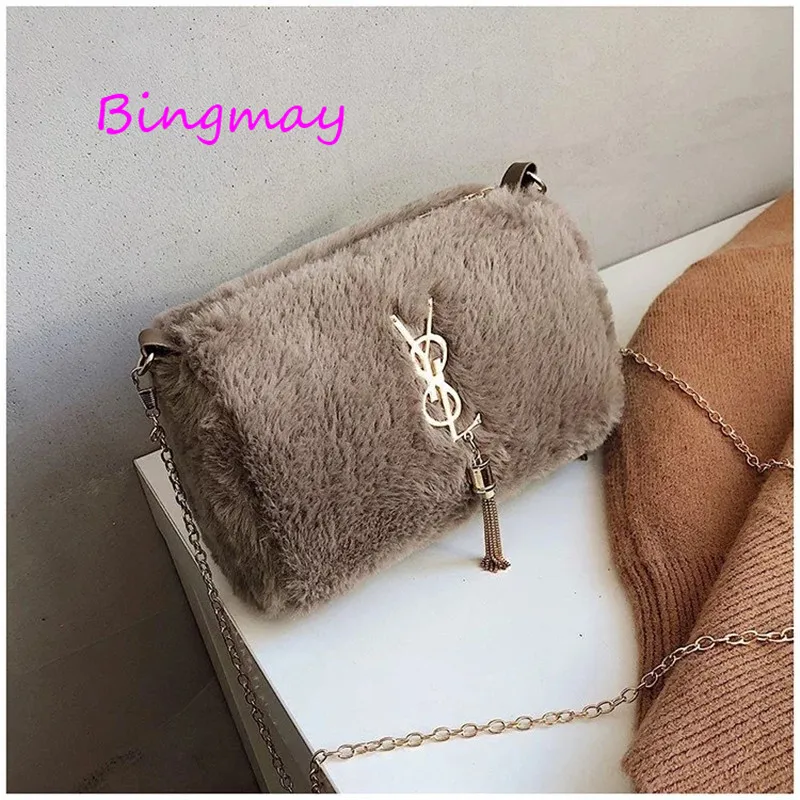 Мягкие плюшевые женские сумочки из искусственного меха и сумки мессенджеры