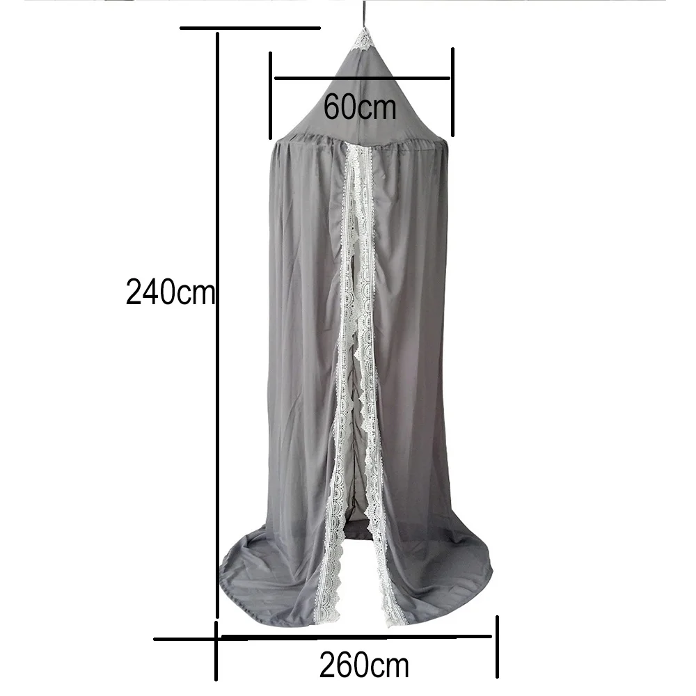 

Kid bed curtain canopy Baby Girl Bedroom Mosquito Round Crib Netting tent baldachin 240cm Decoration bedroom girl canopy cot Net