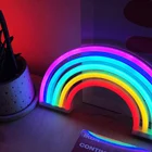 Детская спальня Милая Ночная лампа Радужная форма неоновый светодиодный ночсветильник USBбатарея питание спальня декоративная лампа