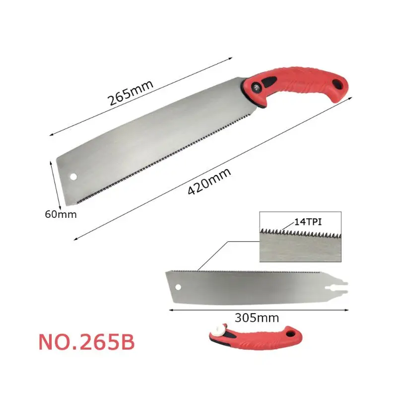 

Woodworking Double Sides Carbon Steel Hand Saw Tenon Fine Tooth with PVC Handle for Gardening Outdoor