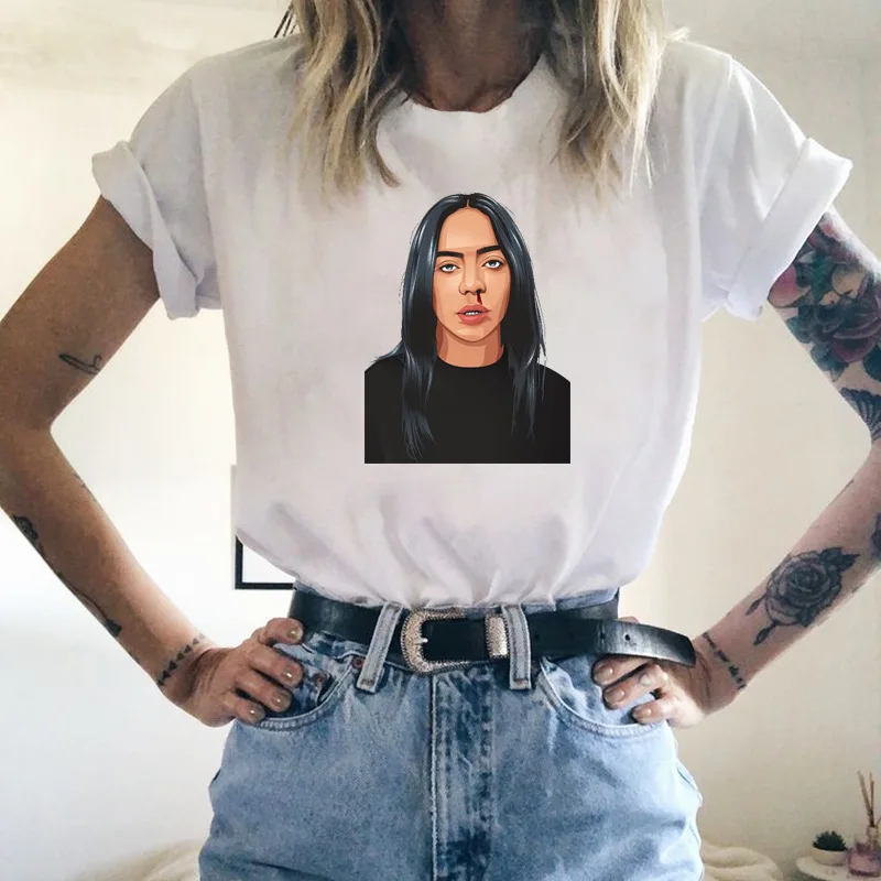 Новинка Billie Eilish белая футболка Черная Мужская футболка Titanfall BE Logo Print Модальные Мягкие Летние топы с коротким рукавом Homme - Цвет: 18