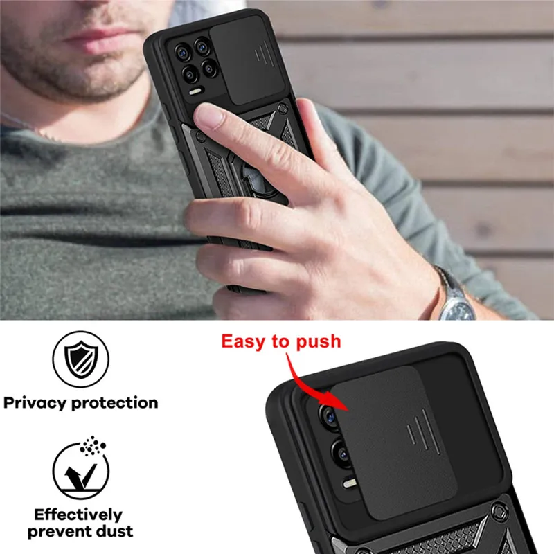 for oppo realme 5 8 pro case shockproof armor car holder ring protection cover for realme c3 c11 c12 c15 c25 phone cases free global shipping