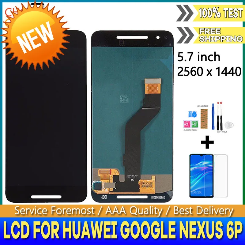 5 7 &quotAAA Качество lcd для huawei Google Nexus 6P дисплей кодирующий преобразователь