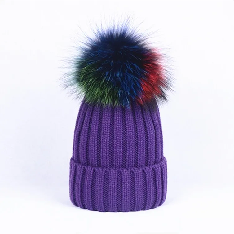 Детские вязаные шапки шарик шапочки для девочек мешковатые полосатые Акриловые