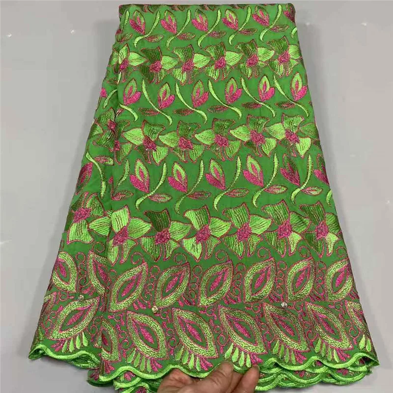 

5 Y Swiss lace fabric 2021 heavy beaded embroidery African lace fabrics 100% cotton fabric Swiss voile lace in Switzerland 7L323