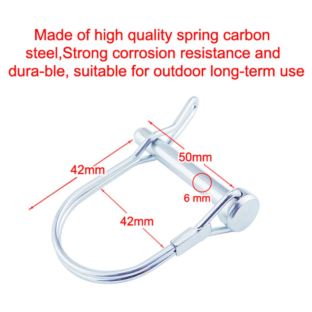 

CARBON STEEL HITCH PIN 6MM TRAILER COUPLER LOCKING PIN HITCH PTO PIN FARM LAWN