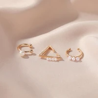japanese and korean temperament three piece ear clip sexy girl pearl earrings without pierced ears ear bone clip