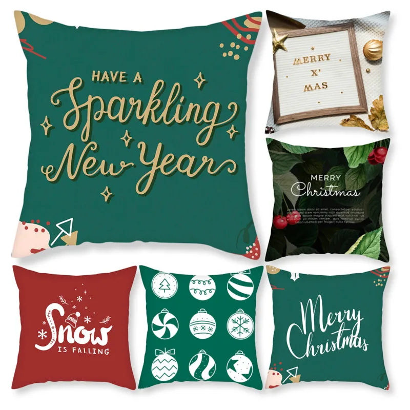 Новогодняя подушка с надписью Fuwatacchi рождественские декоративные наволочки для