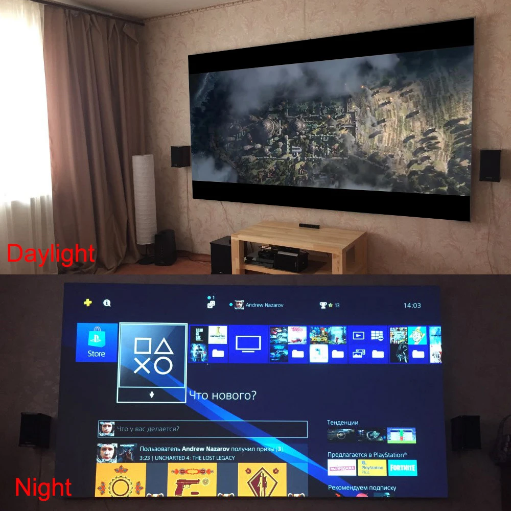 New 16:9 100/120 inch HD Projector Screen Foldable Reflective Fabric Cloth Projection Screen for Home Office DLP LED Screen