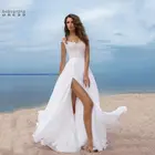 Женское кружевное свадебное платье с открытой спиной, а-силуэт