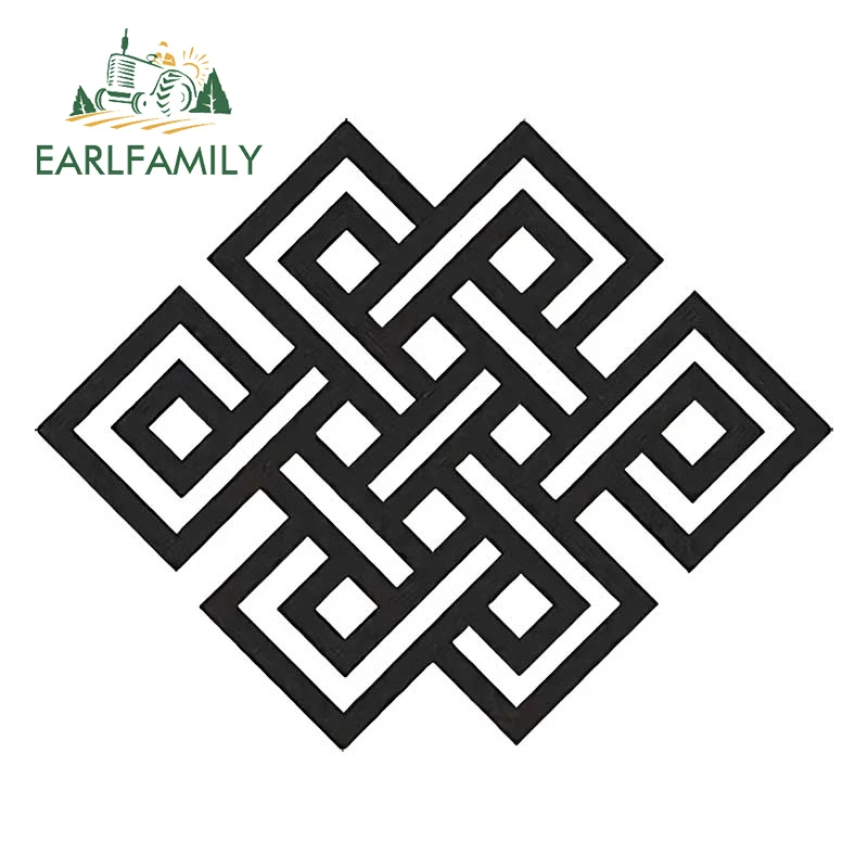 

EARLFAMILY 13 см для тибетского бесконечного узла лотоса буддистская Автомобильная наклейка на лобовое стекло автомобиля бампер водонепроницаемая защита от солнца