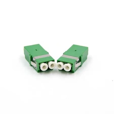 100pcs LC APC duplex Single mode flangeless fiber optic adapter green LC ftth coupler DX without flange  free shipping IL<0.2dB