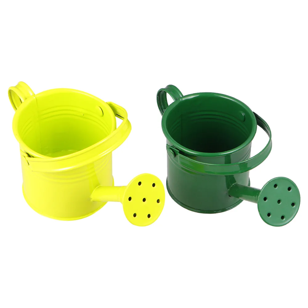 

2pcs Durable Watering Tins Iron Watering Pots Modern Watering Buckets