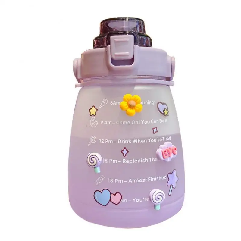 

. 4 бутылки для воды большой емкости с крышкой для отскока и шкалой времени, соломенная чашка, милый горшок, чашка для живота, бутылка для воды...