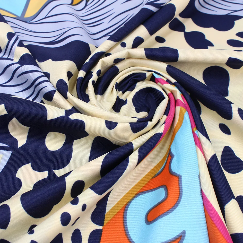 2020 women Leopard print square twil silk scarf fashion female shawls and wraps foulard femme horse banadana 130*130cm |