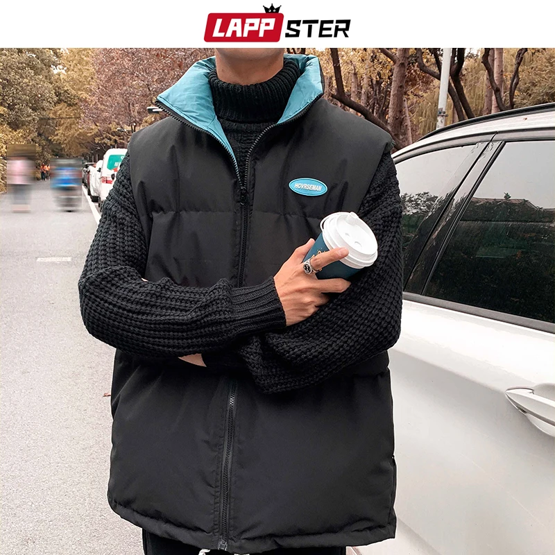 

Парка LAPPSTER Мужская зимняя, 2021 г., винтажная, пузырьковая, однотонная, хлопковый жилет, большие размеры 5XL