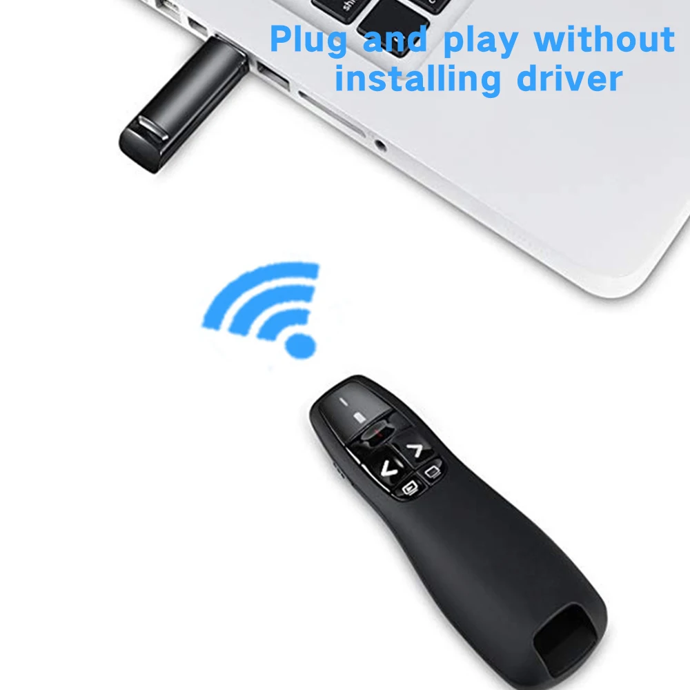 

2.4GHz USB R400 Wireless Portable Handheld USB Laser Pointer With Remote Control Infrared Presenter Pen For Projector PPT Slide