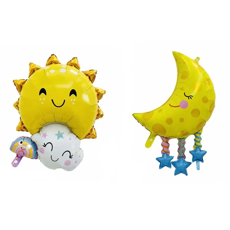 Новый Радужный семейный алюминиевый воздушный шар в форме мультфильма украшение