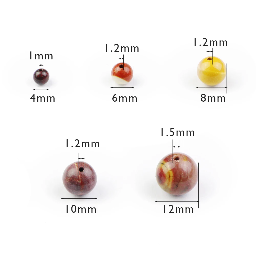 

Natural Mokiate Yellow Egg Yolk Stone Round Charm Loose Ore Beads 4/6/8/10/12MM For Bracelet Accessories Wholesale DIY Jewelry