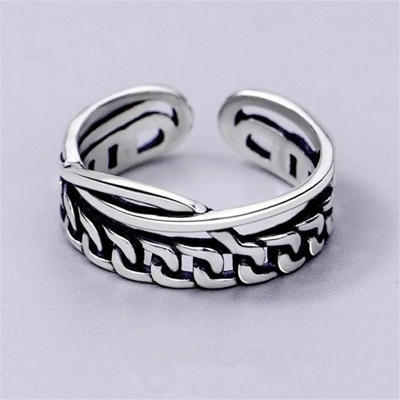 Женское кольцо из серебра 925 пробы с двойной цепью | Украшения и аксессуары