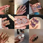 Серьги-подвески XIYANIKE из цинкового сплава с жемчугом в форме банта, сердца, цветка, звезды, модные украшения для вечеринок, серьги