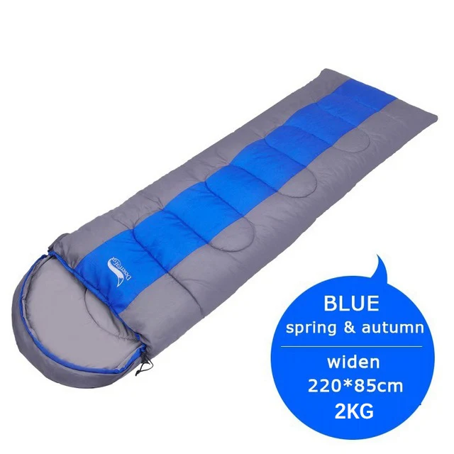 Blue 2KG Кемпинг спальный мешок 1~ 2 кг легкий 4 сезона теплый и холодный конверт альпинизмом спальный мешок для путешествий на открытом воздухе Пешие прогулки - Цвет: Blue 2KG
