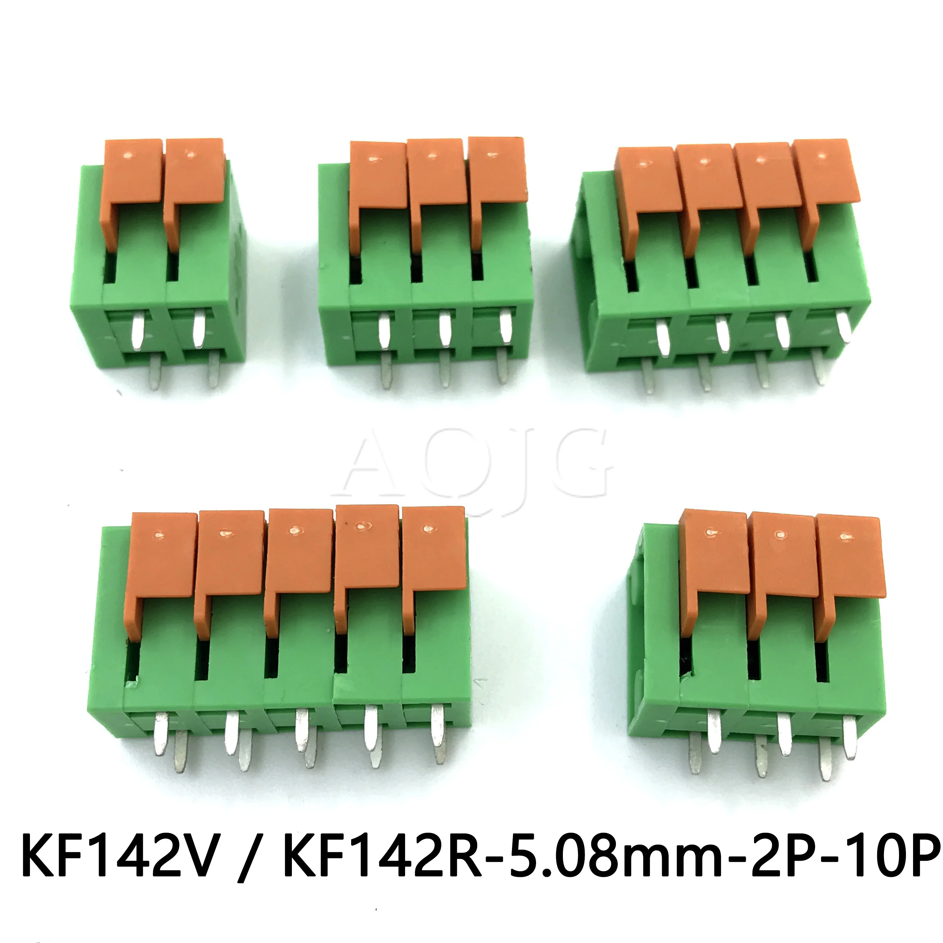 10 шт. KF142V 5 08 мм Печатная плата пружинная Клеммная колодка KF142R-5.08 2P 3P 4P 5P 6P 7p 8p 9p 10p