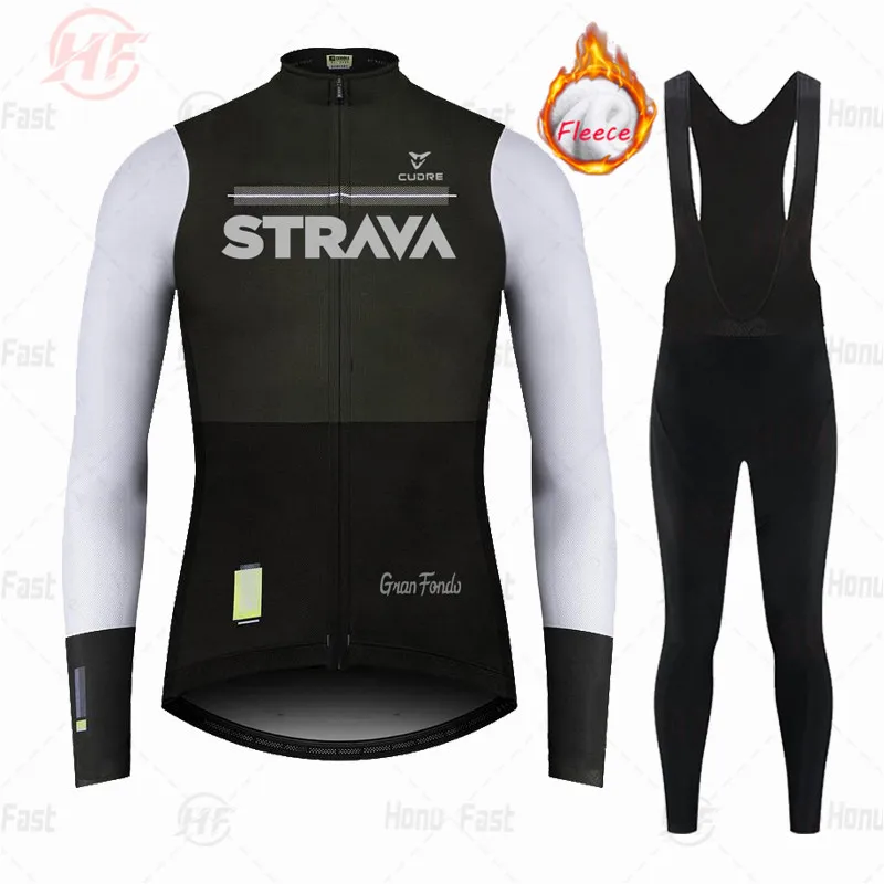 

Новинка 2022, зимняя велосипедная Джерси STRAVA, флисовая профессиональная команда, гоночные спортивные велосипедные Джерси, Мужская одежда для...