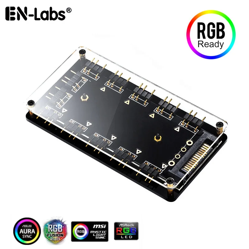 ARGB концентратор usb 5V 3Pin синхронизации 11 Порты сплиттер Магнитная стойка & PMMA