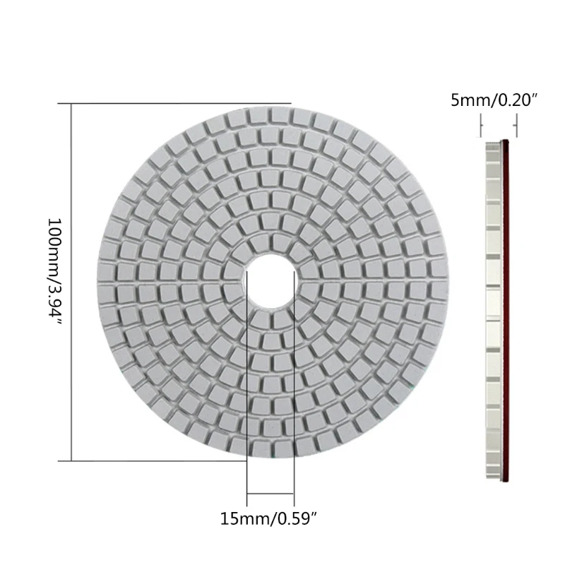 

Polishing Pads Kit with a Rubber Backer for Marble Granite Stone Grinding Pads Polishing Pads Drill Adapter and Hook