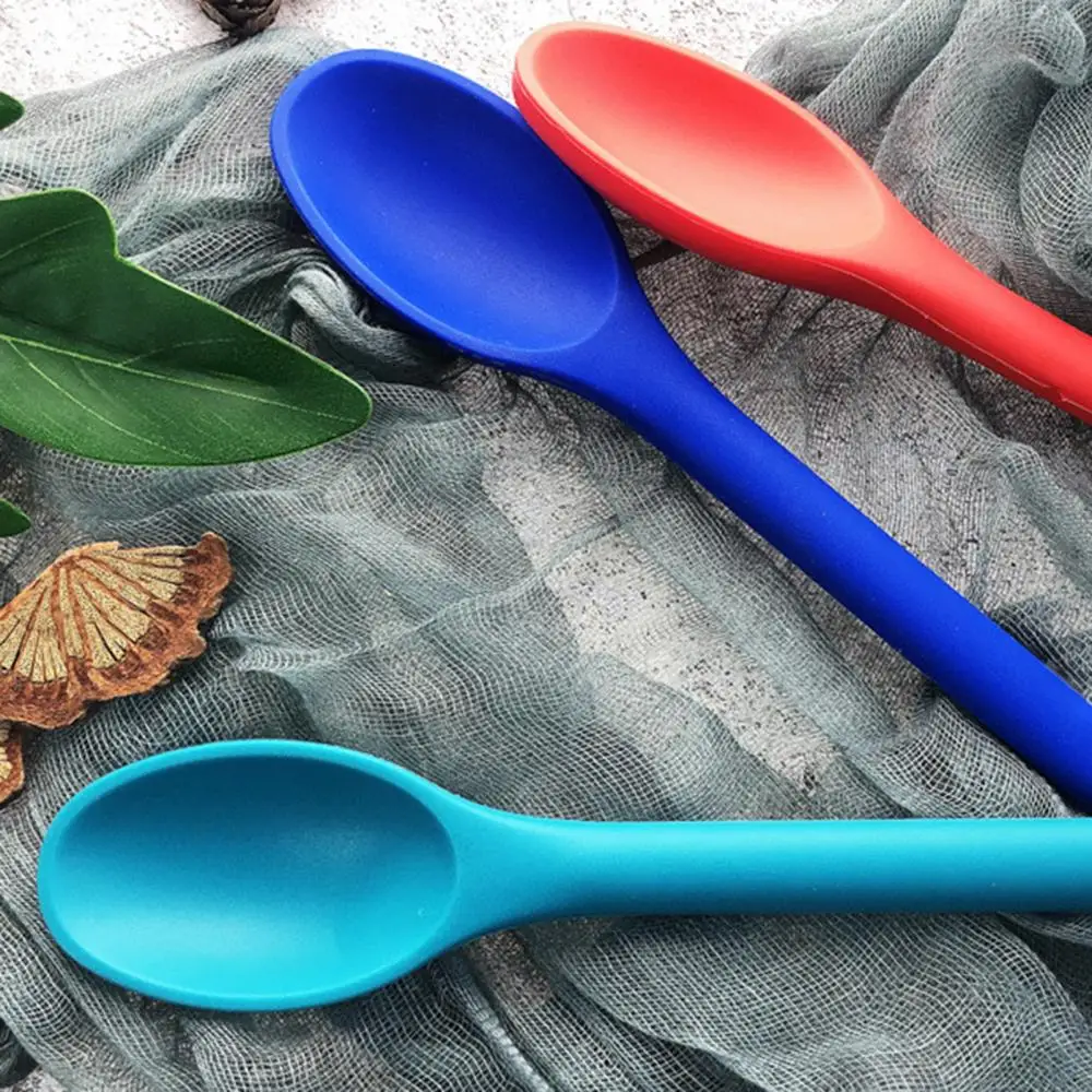 One Piece Design Food Stirring Cooking Tool Non-stick Silicone Long Handle Mixing Spoon Kitchen Utensil Tools | Дом и сад