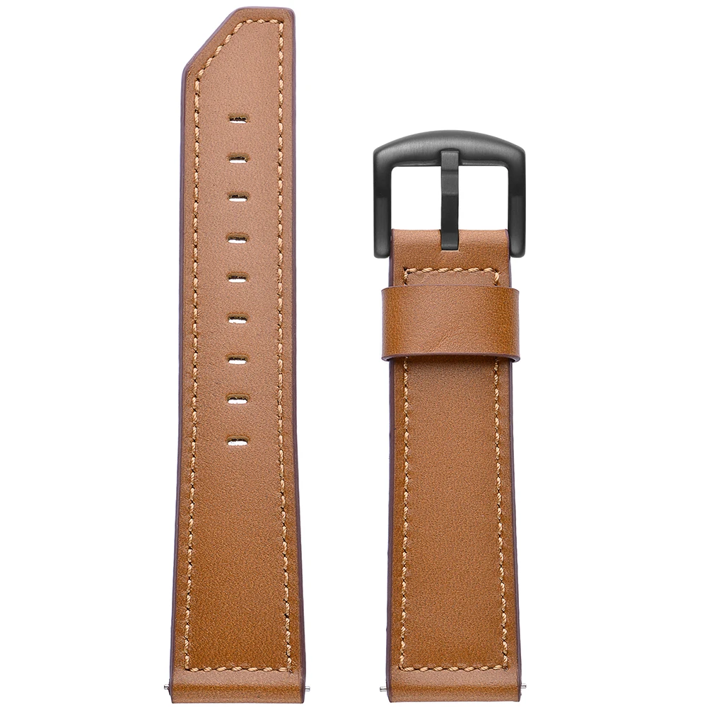 Brown Black Leather Strap for Xiaomi Huami Amazfit GTS / Bip lite / Amazfit GTR Stratos 3 Wrist Band Watchband Bracelet 22 20mm