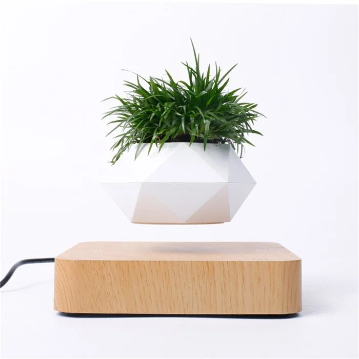 

Levitating Air Bonsai Pot Rotation Flower Pot Planters Magnetic Suspension Floating Pot Potted Plant Home Desk Decor