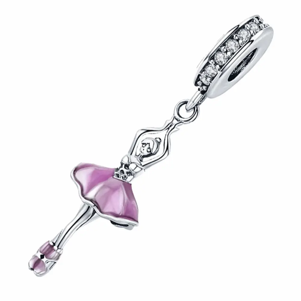 

925 Sterling Silver Charm Ballet pendant girl Charms for bracelet Fit Original Bracelet Fashion Jewelry