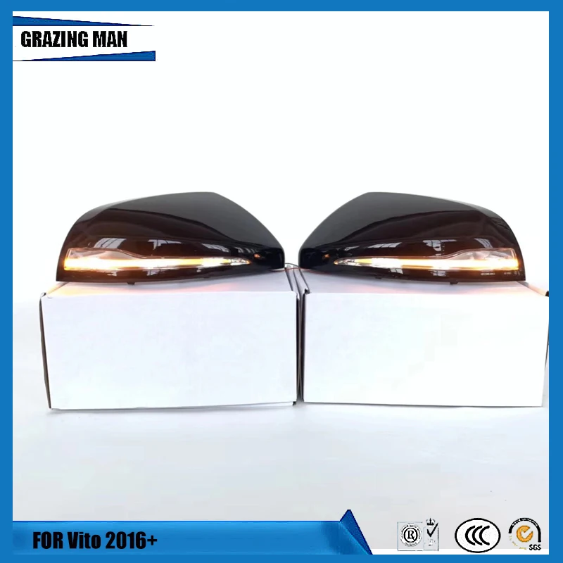 Автомобильная крышка для зеркала из АБС Vito 2016 2017 2018 зеркальная со светодиодом |