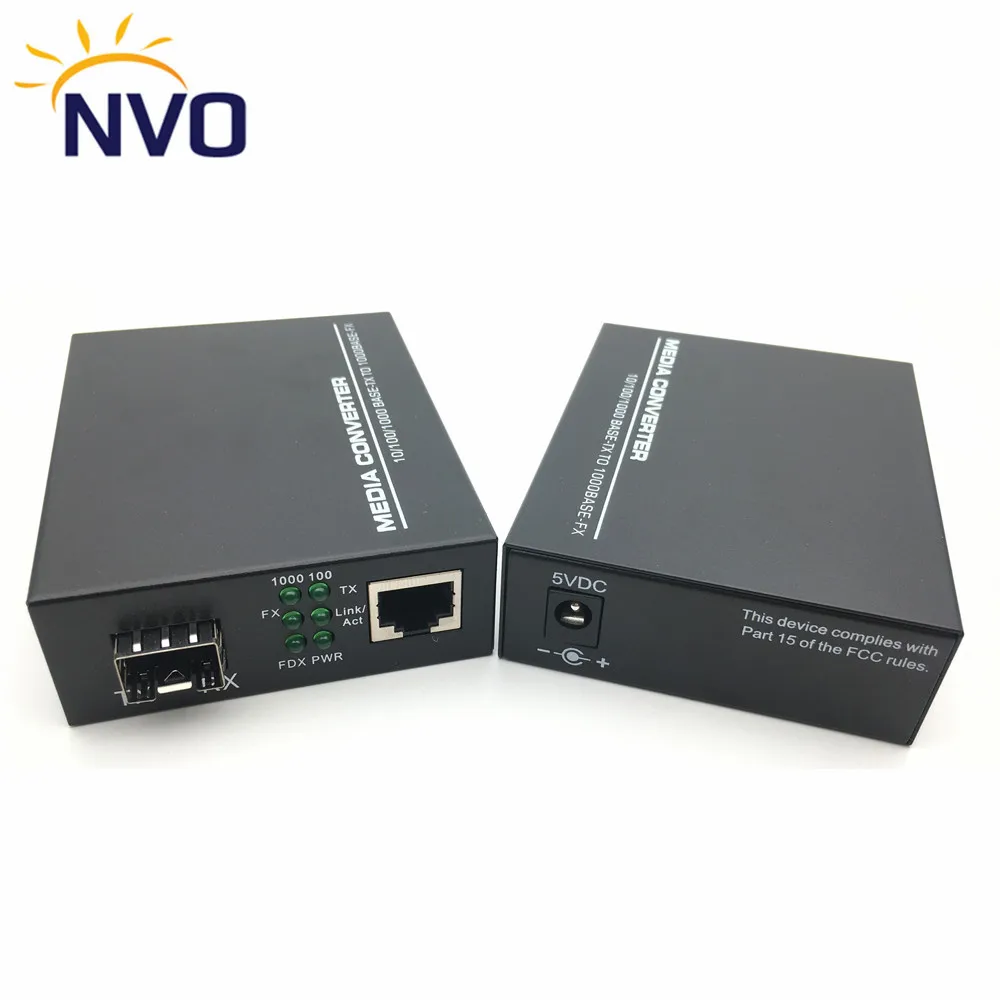 Гигабитный волоконный медиа-конвертер 10/100 Мбит/с SM Fiber SFP и RJ-порт внешний